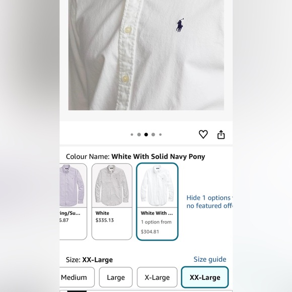 Ralph Lauren White Oxford Shirt with Navy Pony Embroidery - Picture 3 of 6